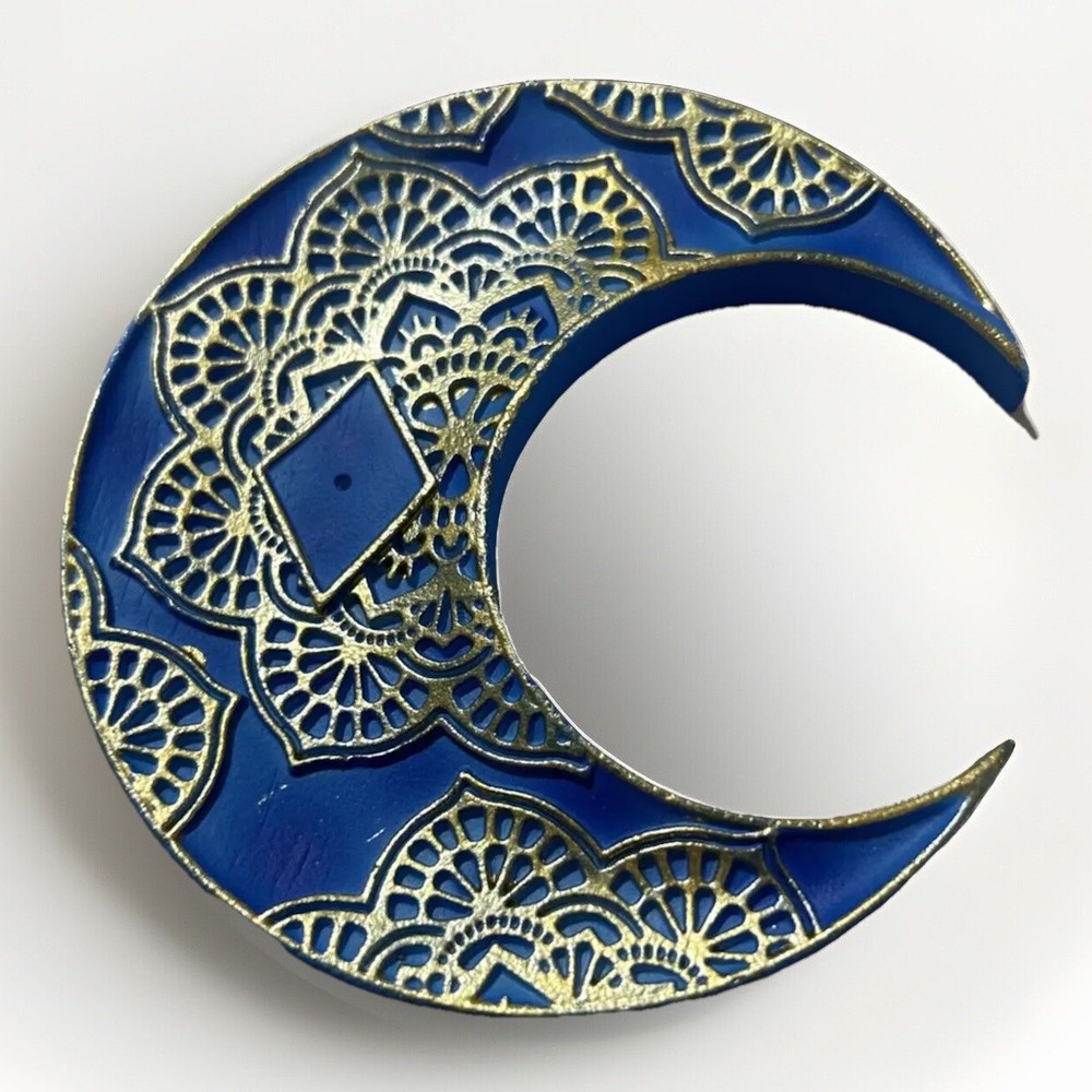 Blue Boho Moon Incense Sticks Holder