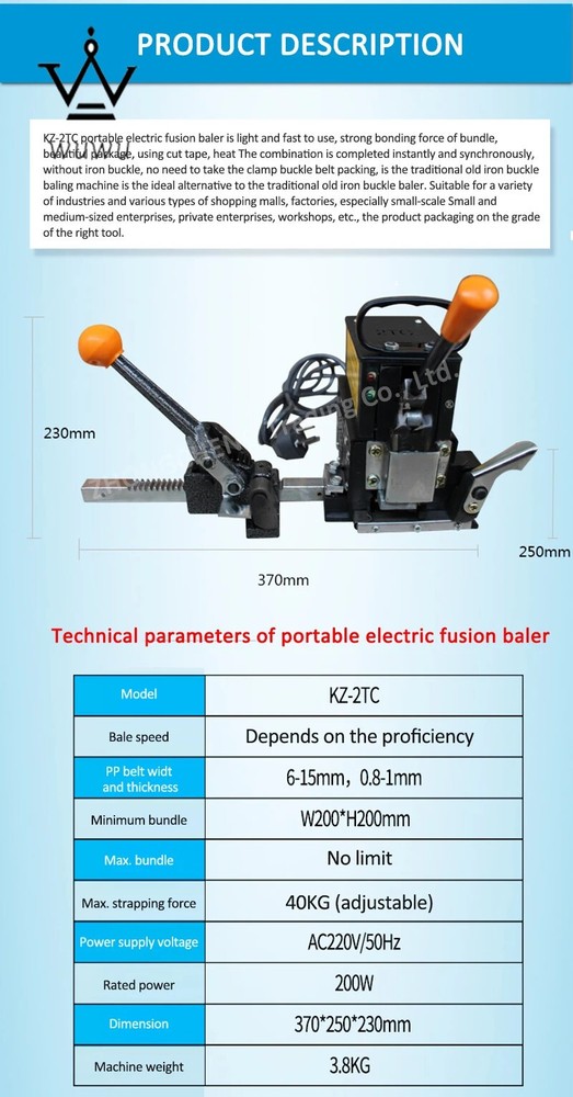 Strap Tensioner Strapping Machine Portable Electrofusion Strapping Machine