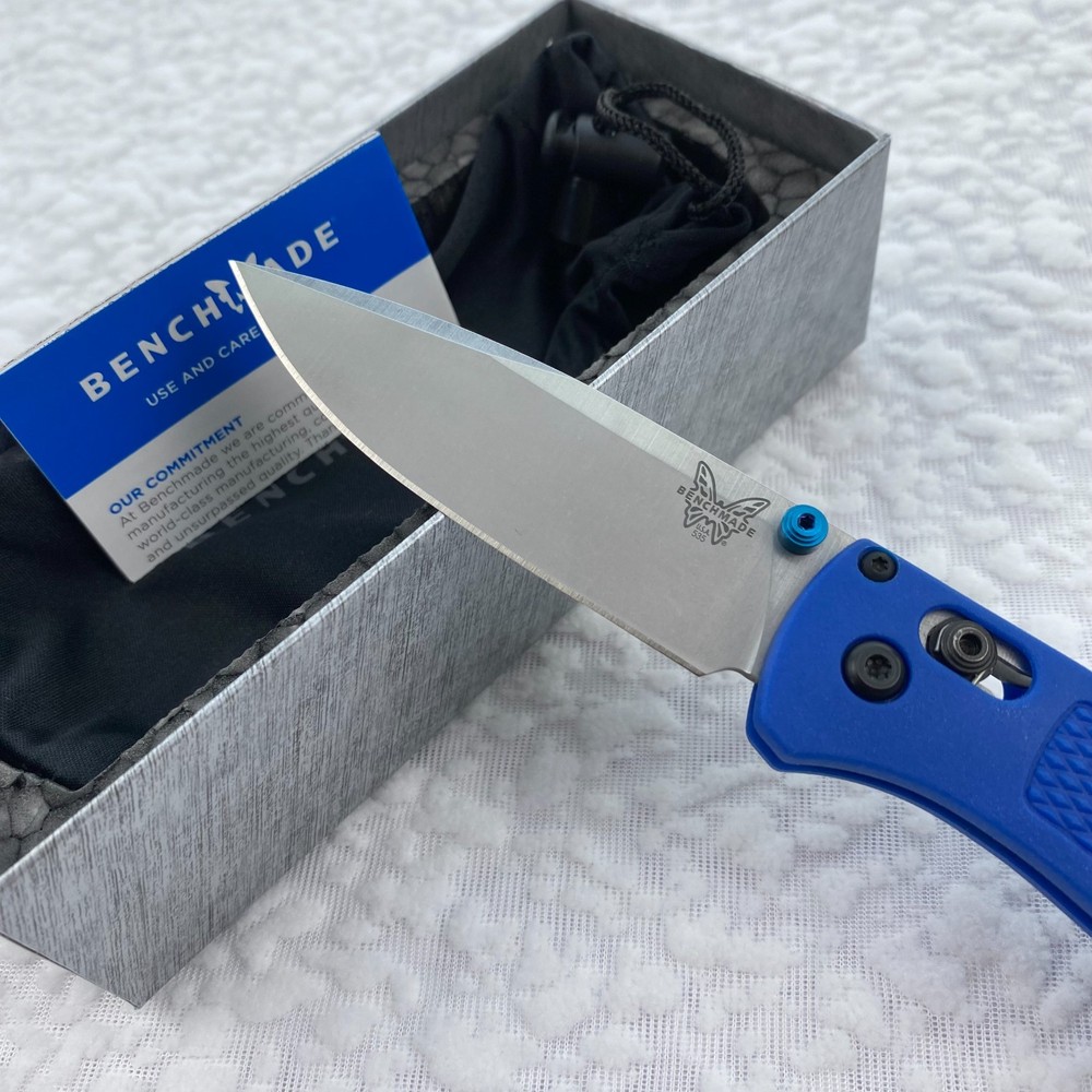 Benchmade 535 Bugout Folding Knife Custom Crater Blue Grivory Handle S30V Blade