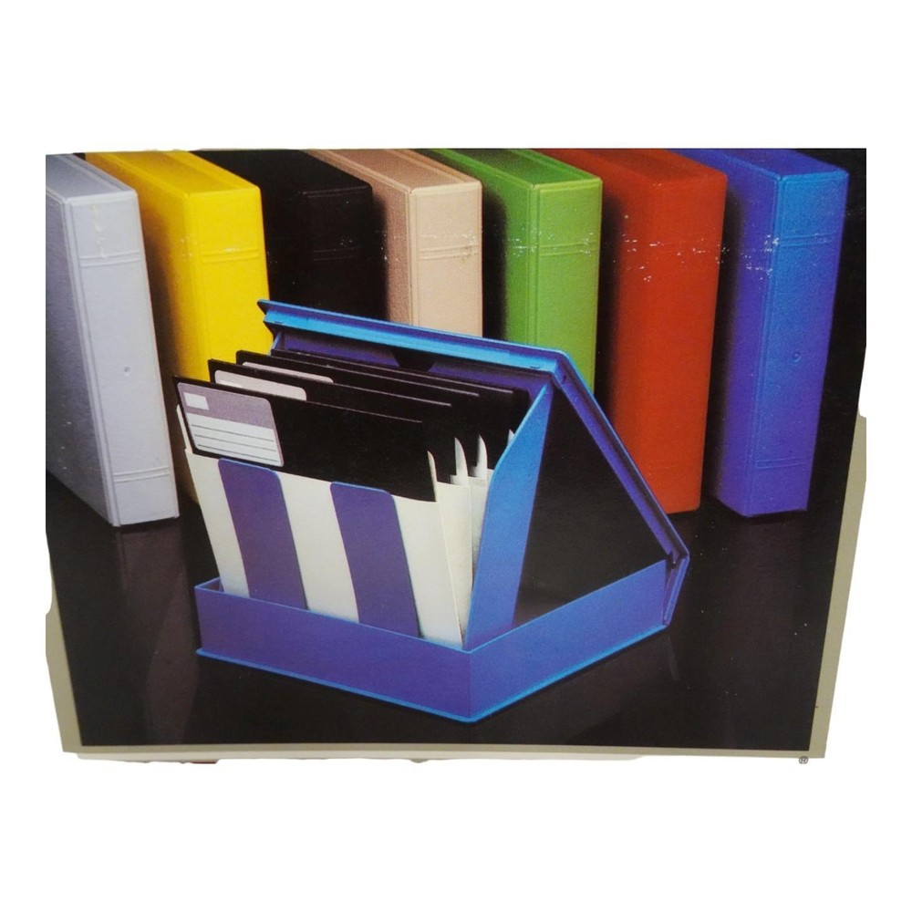 SRW Red Plastic Library Case for 10 X 5 1/4" Mini Diskettes & Spine Label