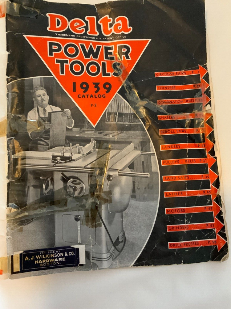 VINTAGE DELTA POWER TOOLS 1939 CATALOG