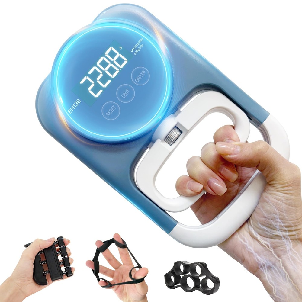 Grip Strength Tester Hand Dynamometer - Trainer Blue