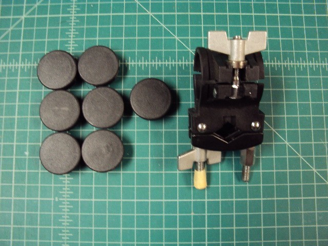 Yamaha DTX 1 1/2 rack clamp and end plugs.