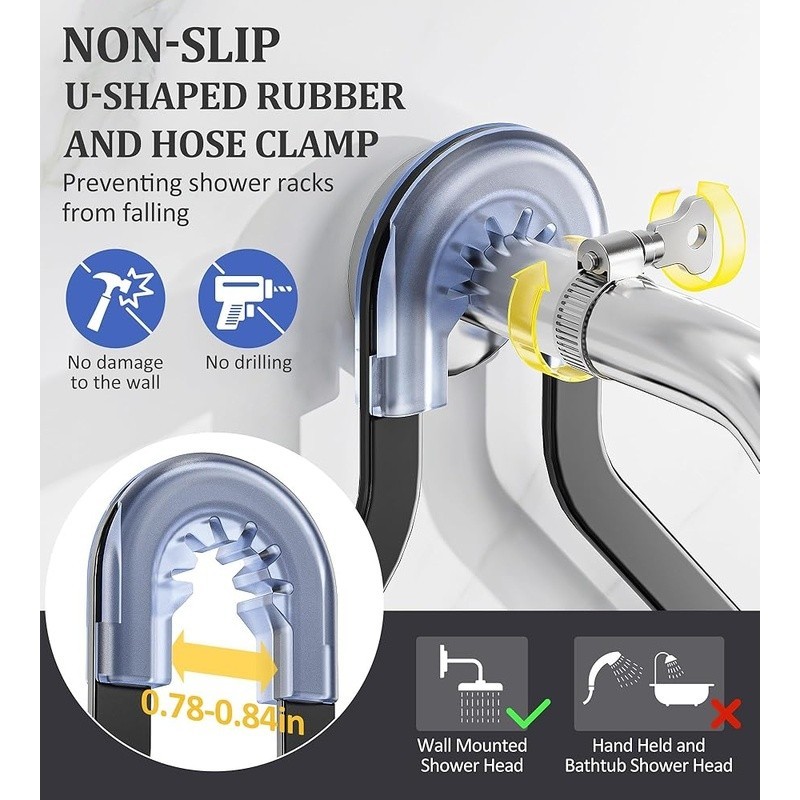 Rustproof Shower Caddy Adjustable Hanging Organizer Fast Draining W/ Hooks New