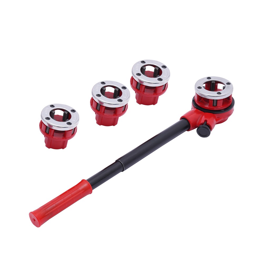 Pipe Threading Kit Pipe Threader 1/2''-1-1/4'' BSPT Plumber Set Die Dies Set Red