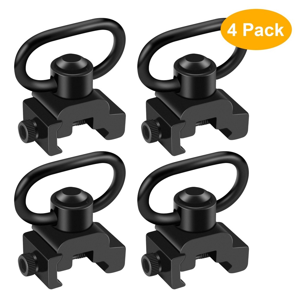 QD Quick Release Sling Swivel with Picatinny Rail Mount Push Button Attachment