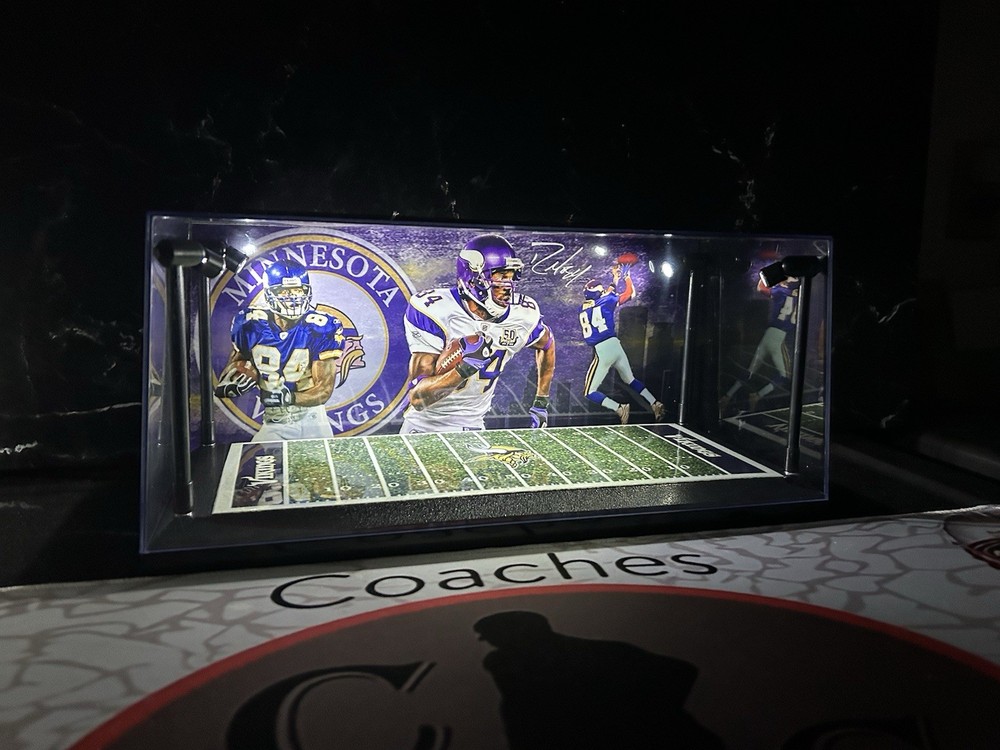Randy Moss Custom mini Helmet Display With LED Lights-Minnesota Vikings