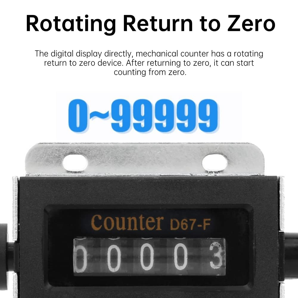 5 Digit Pull Counter D67-F 5 Digit Mechanical Resettable Manual Hand Pull Stroke