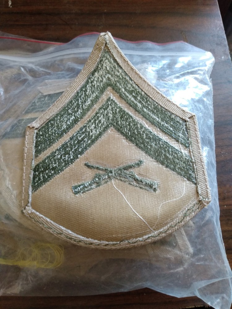 (20) USMC Corporal Cpl Marines E4 Chevrons patch 10 sets green/Khaki