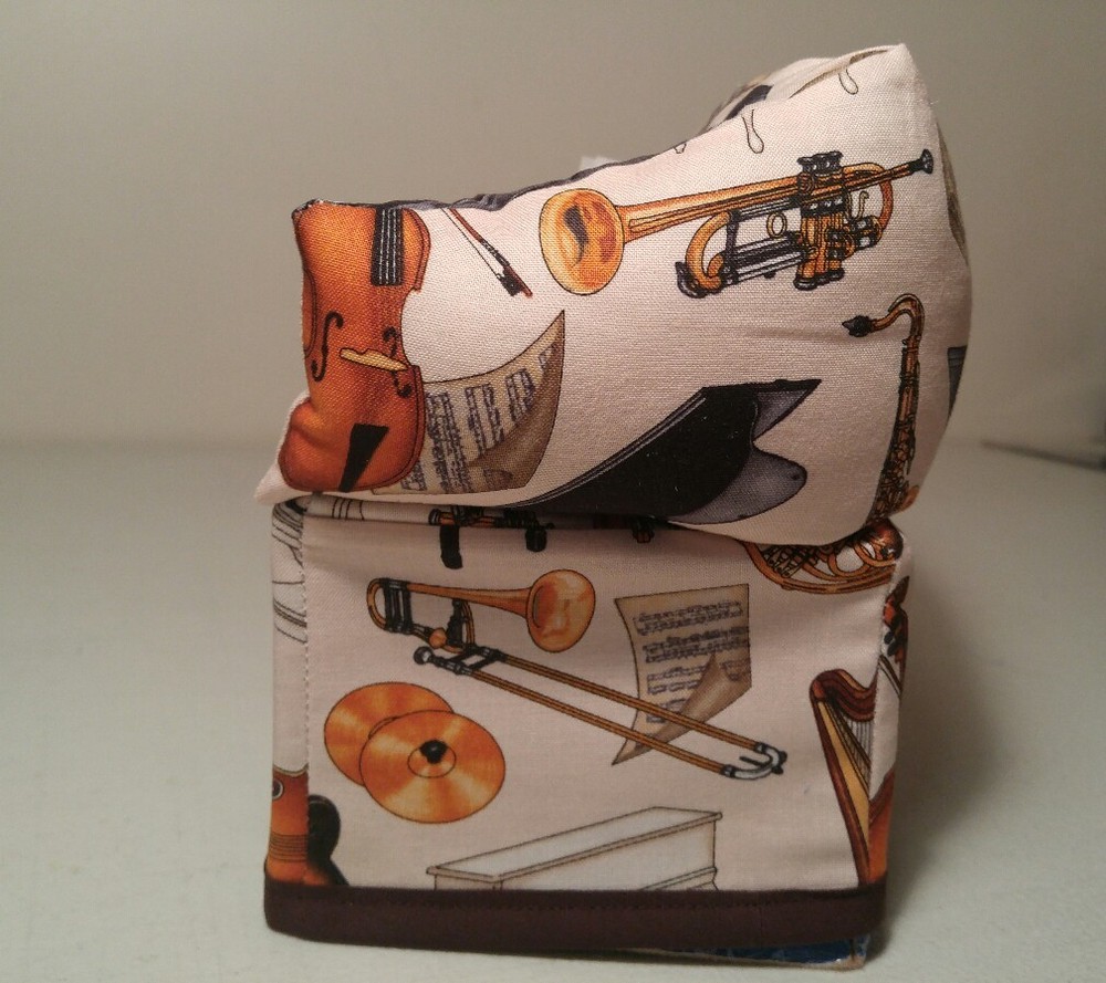 Musical Instruments Tissue Box Cover Handmade