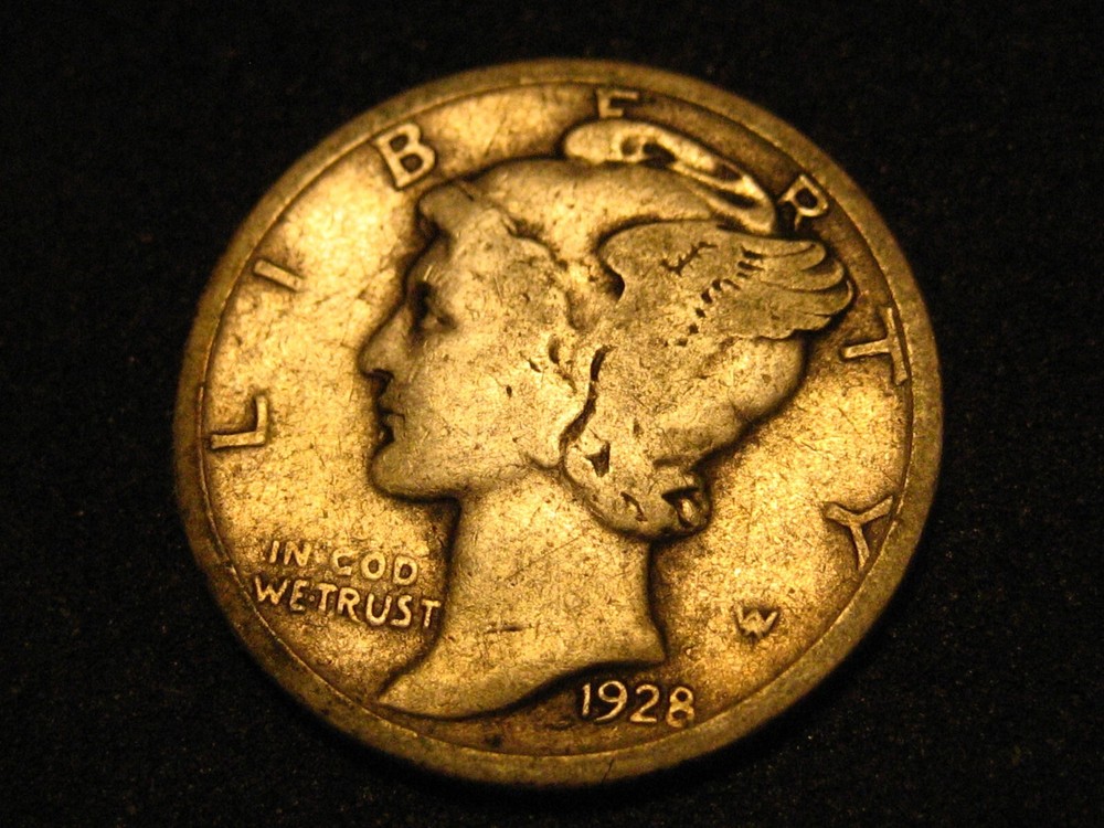 1928-P 90 % Silver Mercury Head Dime #2