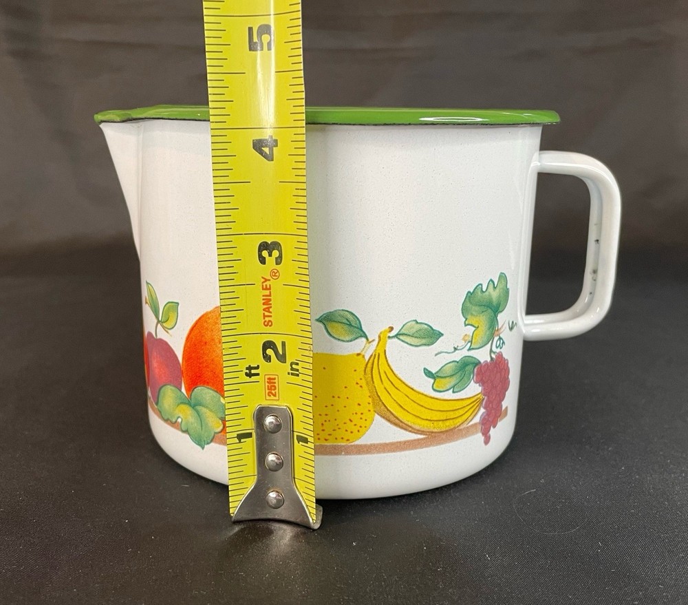 Vintage Enamelware 3 Cup Pitcher Made In Yugoslavia