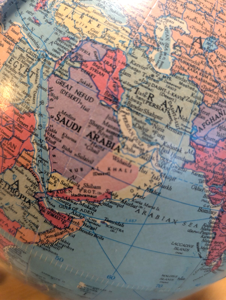 Excellent 1938 10" Replogle Precision Globe (Siam) Art Deco