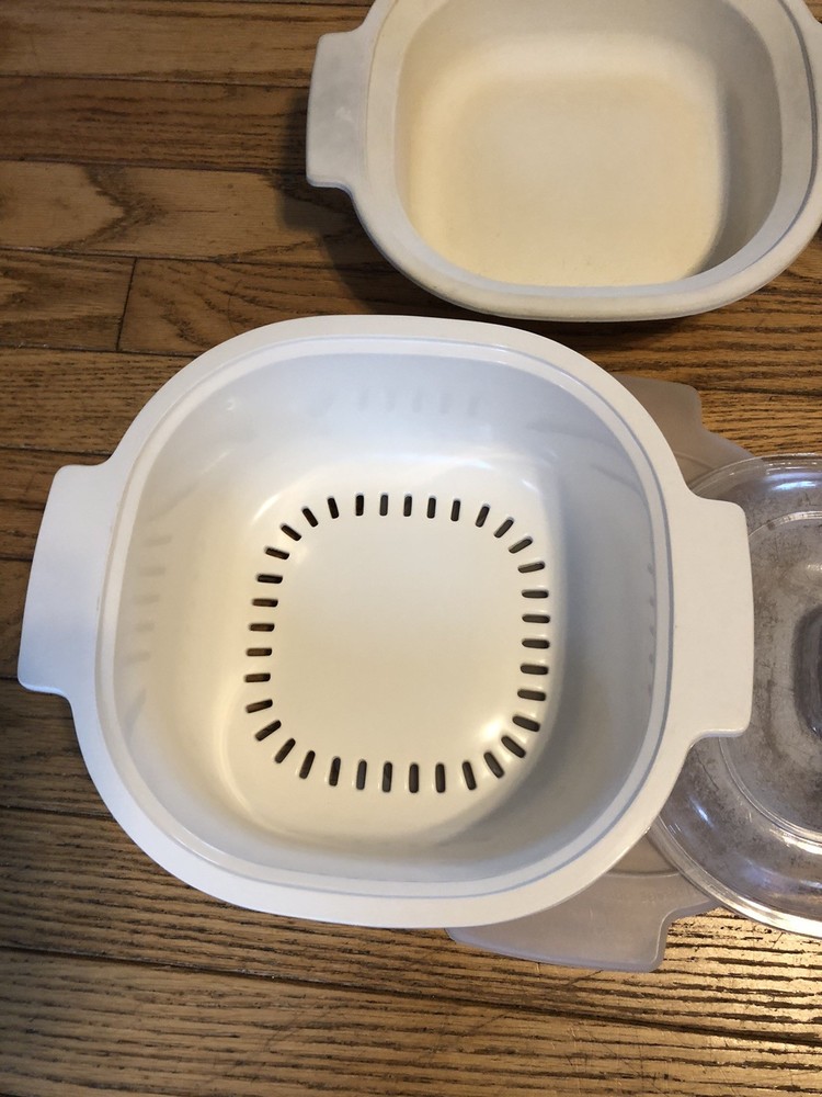 Vintage Rubbermaid Microwave Cookware 7 Pc Set Stackable Complete Beige