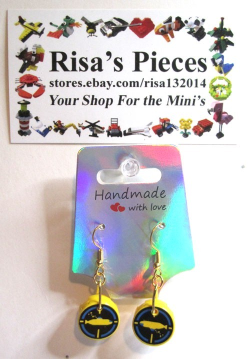 LEGO Loop 2x2 Round Tile Earrings - Submarine - (2 Pieces)