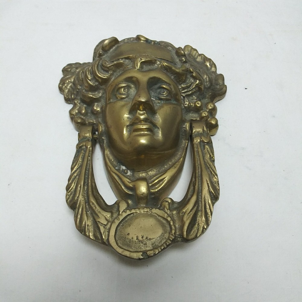 Vintage Solid Brass Large 6.75" Neo-Classical Apollo Door Knocker 2lb 10oz
