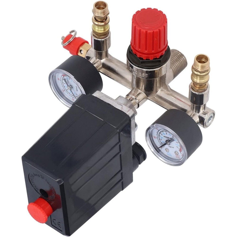 90-120PSI Adjustable Air Compressor Pressure Control Switch With Valve Gauges