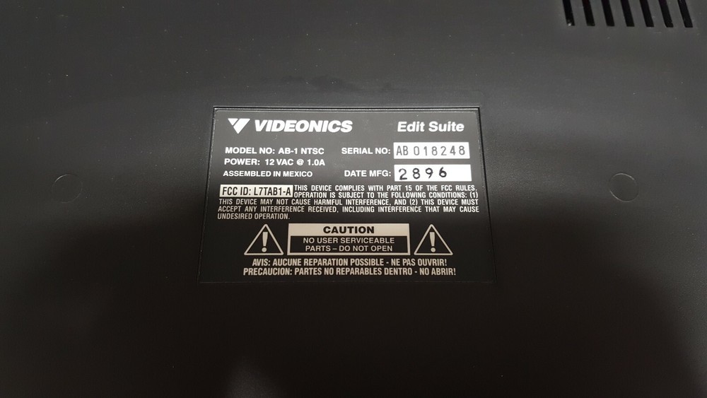 Videonics AB-1 Edit Suite A/B Roll Edit Controller Video Editor In Box USED