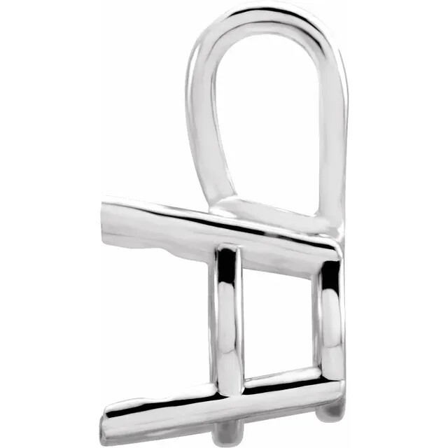 14K White Gold Round Pendant Setting Pre-Notched Mount 2.5mm-10.5mm