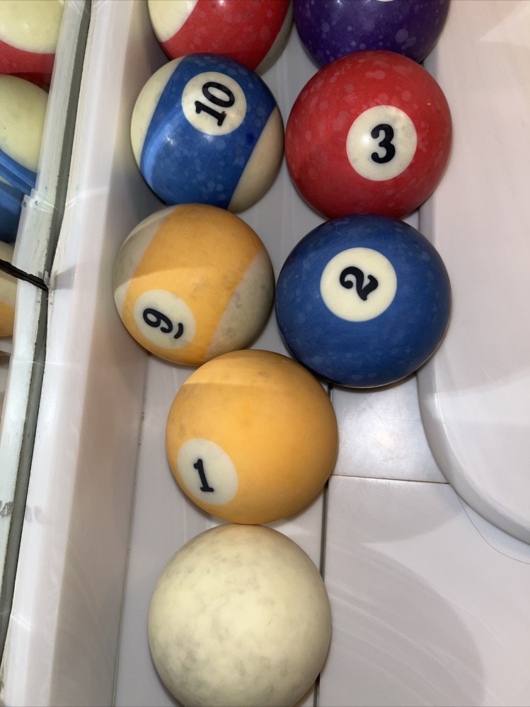 Vintage Full Set Pool Table Billiard Balls (2 1/4 in.)