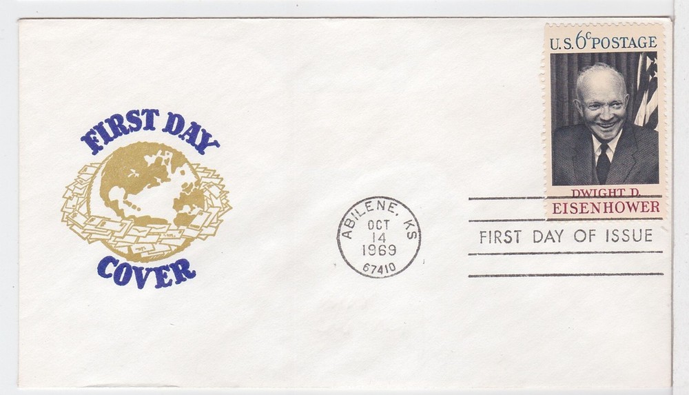 TurtlesTradingPost- Dwight D. Eisenhower 1969 #1383 FDC Generic Cachet