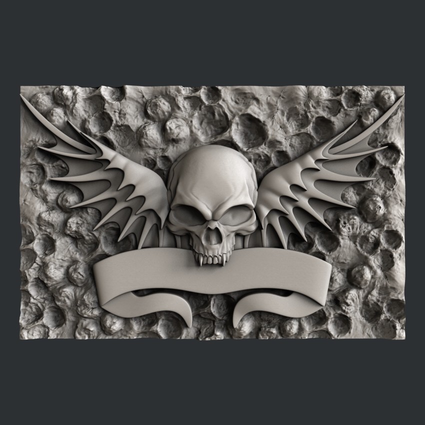 3d STL models for CNC, Artcam, Aspire, relief skull vampire