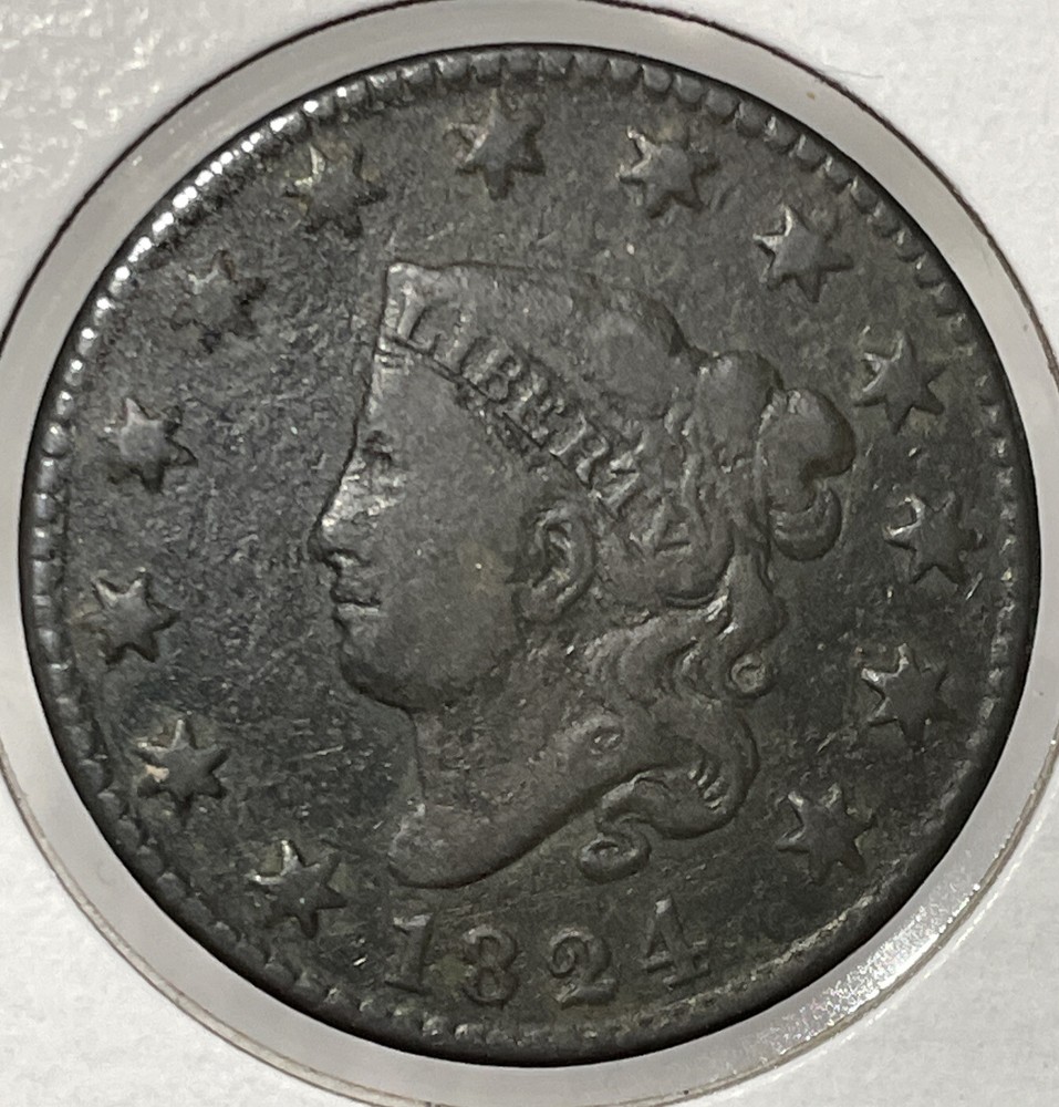 1824 Coronet Head Large Cent Fine