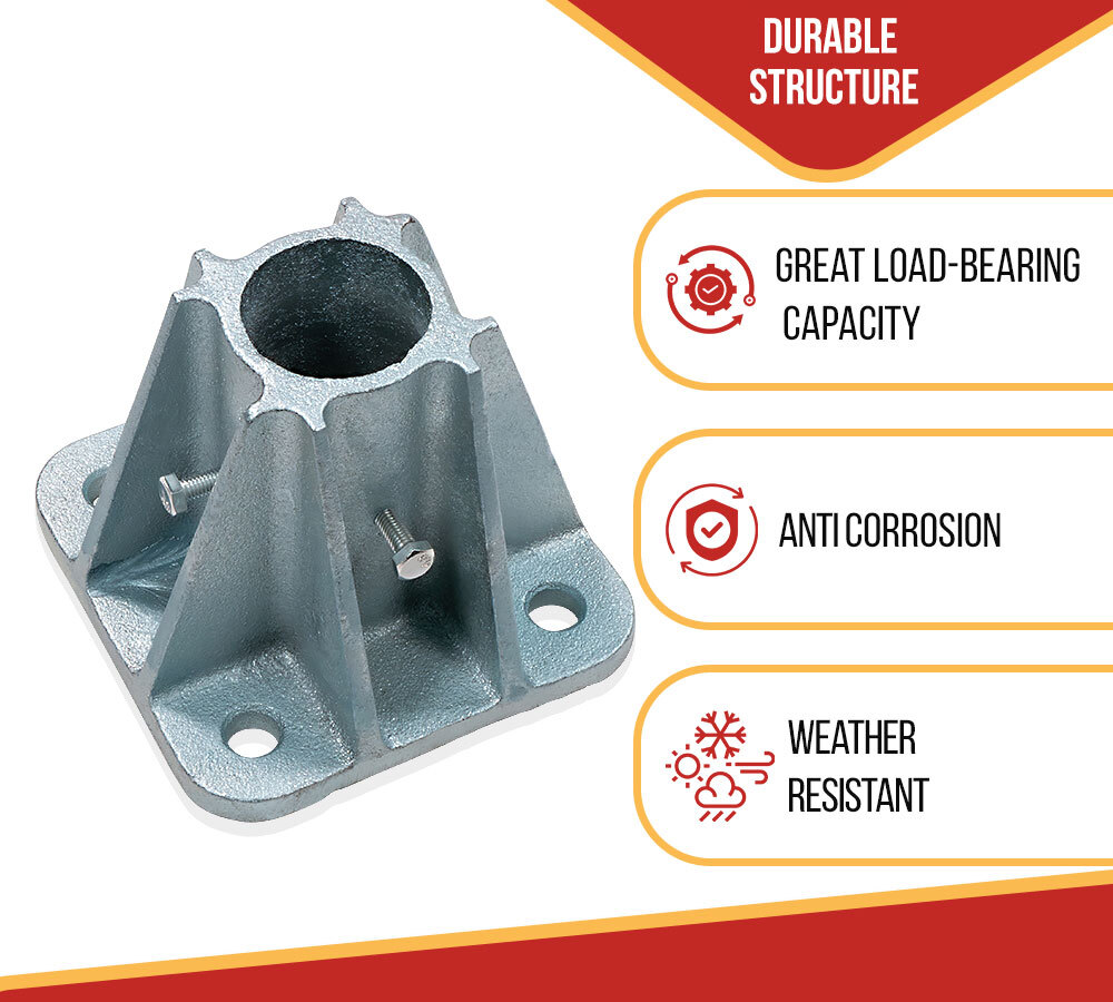 4"X4" Steel Safety Railing Single Mounting Socket for Construction Sites