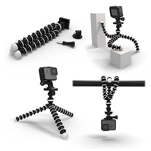 10‘’Octopus Flexible Tripod Camera Action Cam Mount Stand, Compatible Go Pro Lit