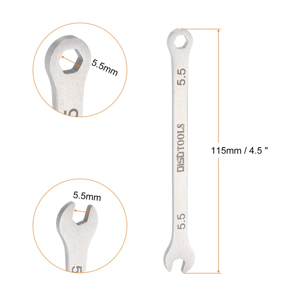 3pcs Thin Combination Wrench 5.5mm Metric 6-Point 15 Degree Offset Wrenches