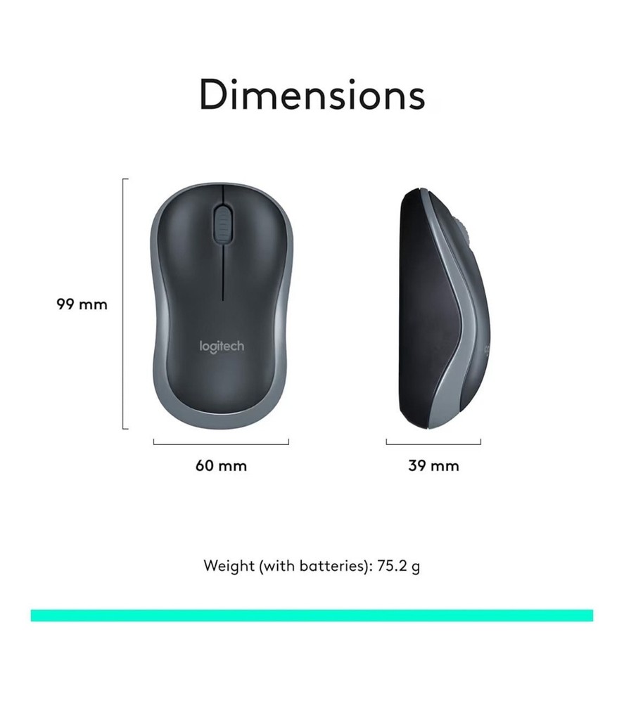 Logitech MK270 Wireless Keyboard & Mouse Combo, USB Receiver, Black