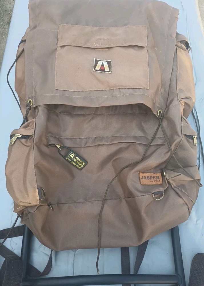 Academy Broadway Jasper No 4734 External Frame Hiking Backpack Nylon Brown