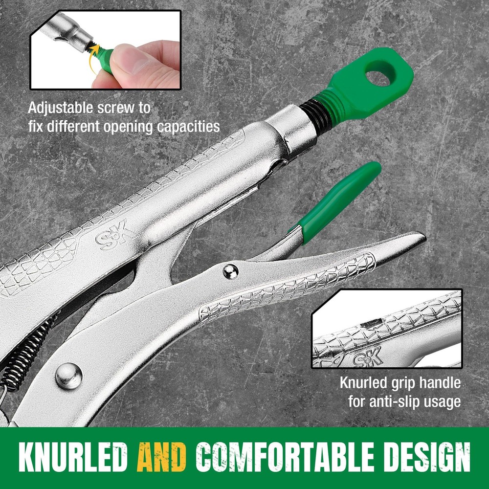6" C-Clamp Locking Pliers with Regular Jaws, Premium CR-V Construction, Ergon...