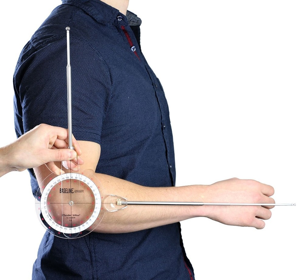 Baseline 12-1036 Extendable Goniometer, 360 Degree Range, 9"-36" Arms