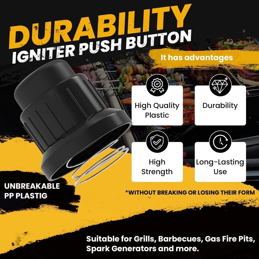 BBQ Igniter Button Cap AA AAA Battery Push Switch Spark Generator Replacement 2P