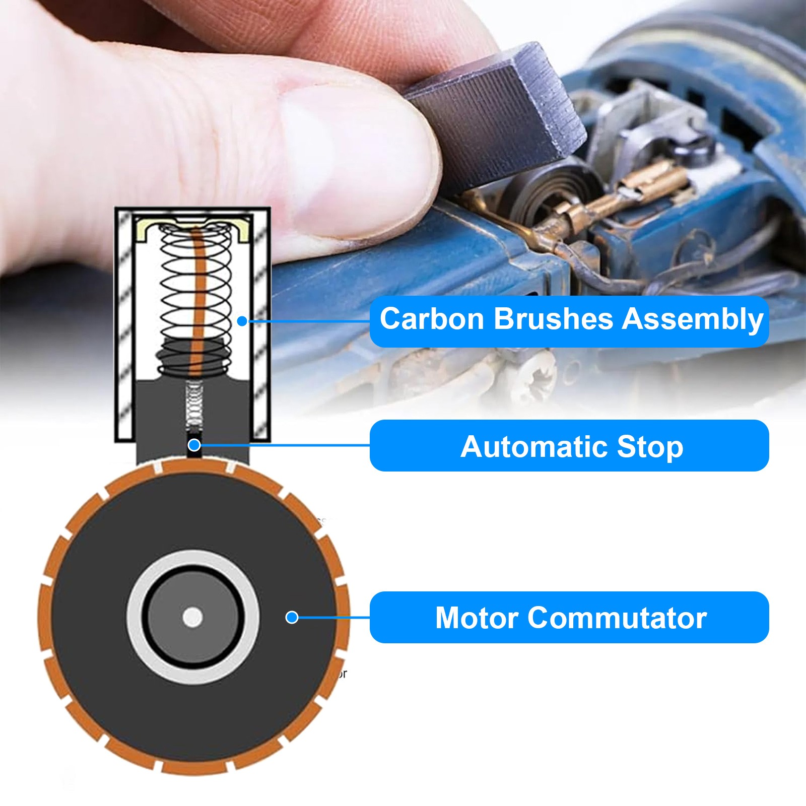 120x 12 Sizes Electric Motor Graphite Carbon Brushes Accessories For Power Tool