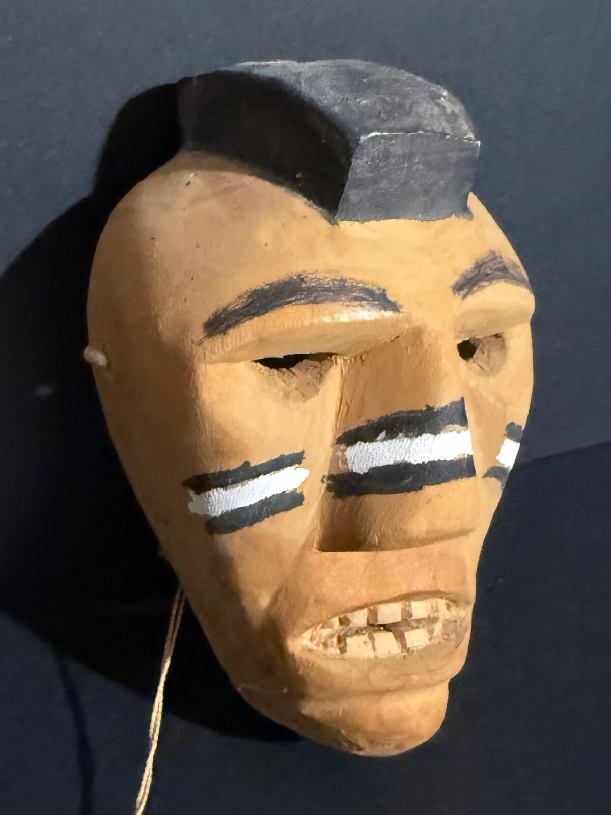 WILL LONG CHEROKEE BUCKEYE “WARRIOR” MASK, ORIGINAL QUALLA TAG, MINT!