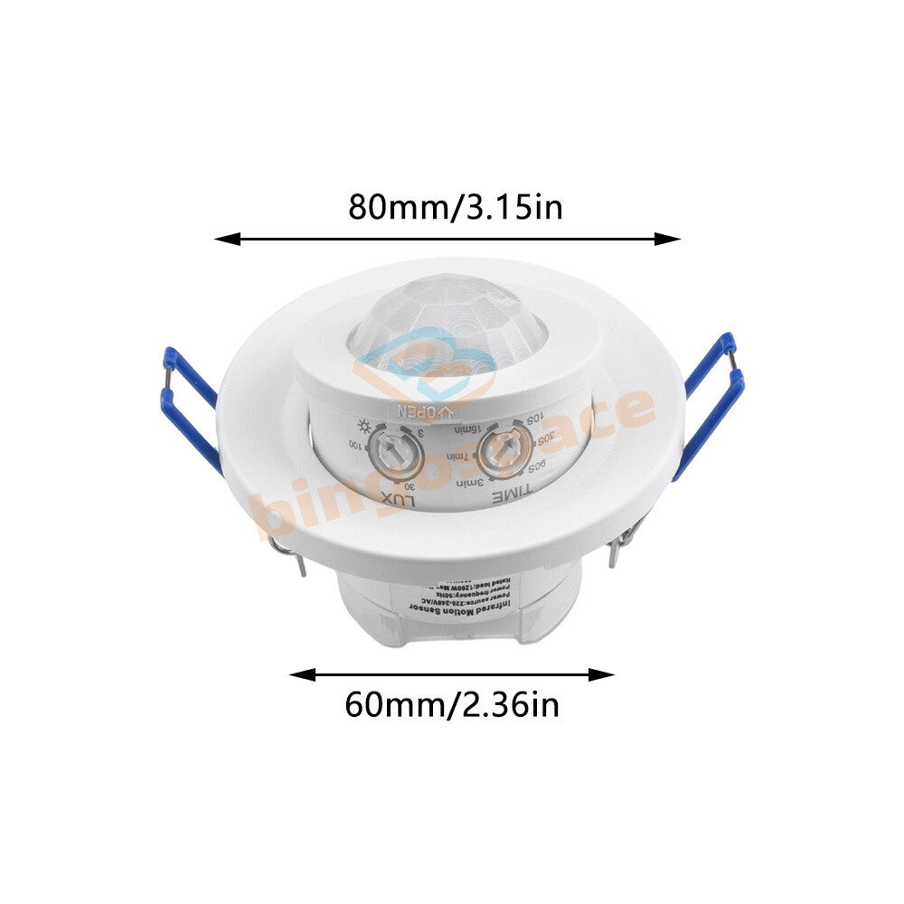 AC220-240V PIR Motion Sensor Detection Embedded Rotary Sensor 360° Motion Sensor