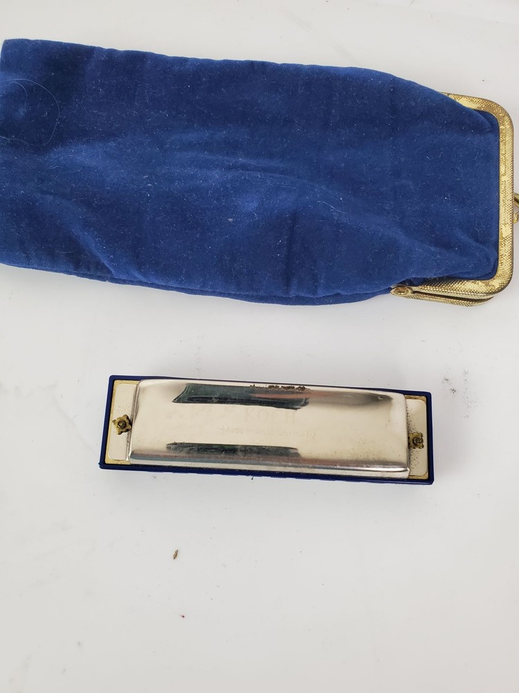 Vintage Hot Metal Harmonica with Bag GUC
