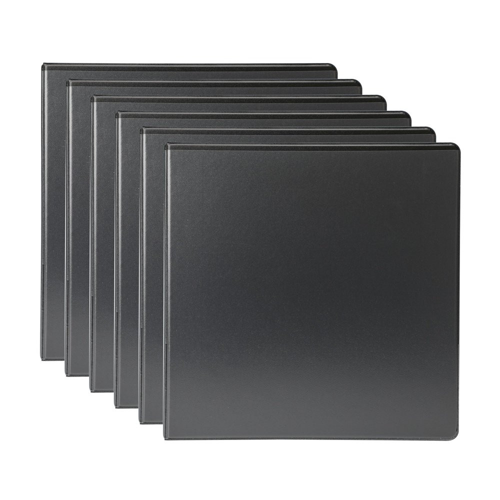 3 RING BINDERS (6-Pack) Durable 2-Inch Ring Type, Slant D-Ring Multiple Colors