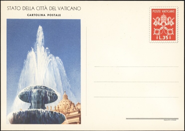 VATICAN, 1950. Post Card H&G 22, Mint Second Print