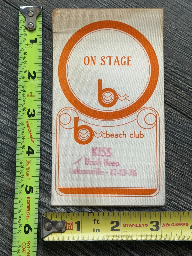 KISS Pass Satin Rock And Roll Over Tour Dec10 1976 Jacksonville Vintage Aucoin