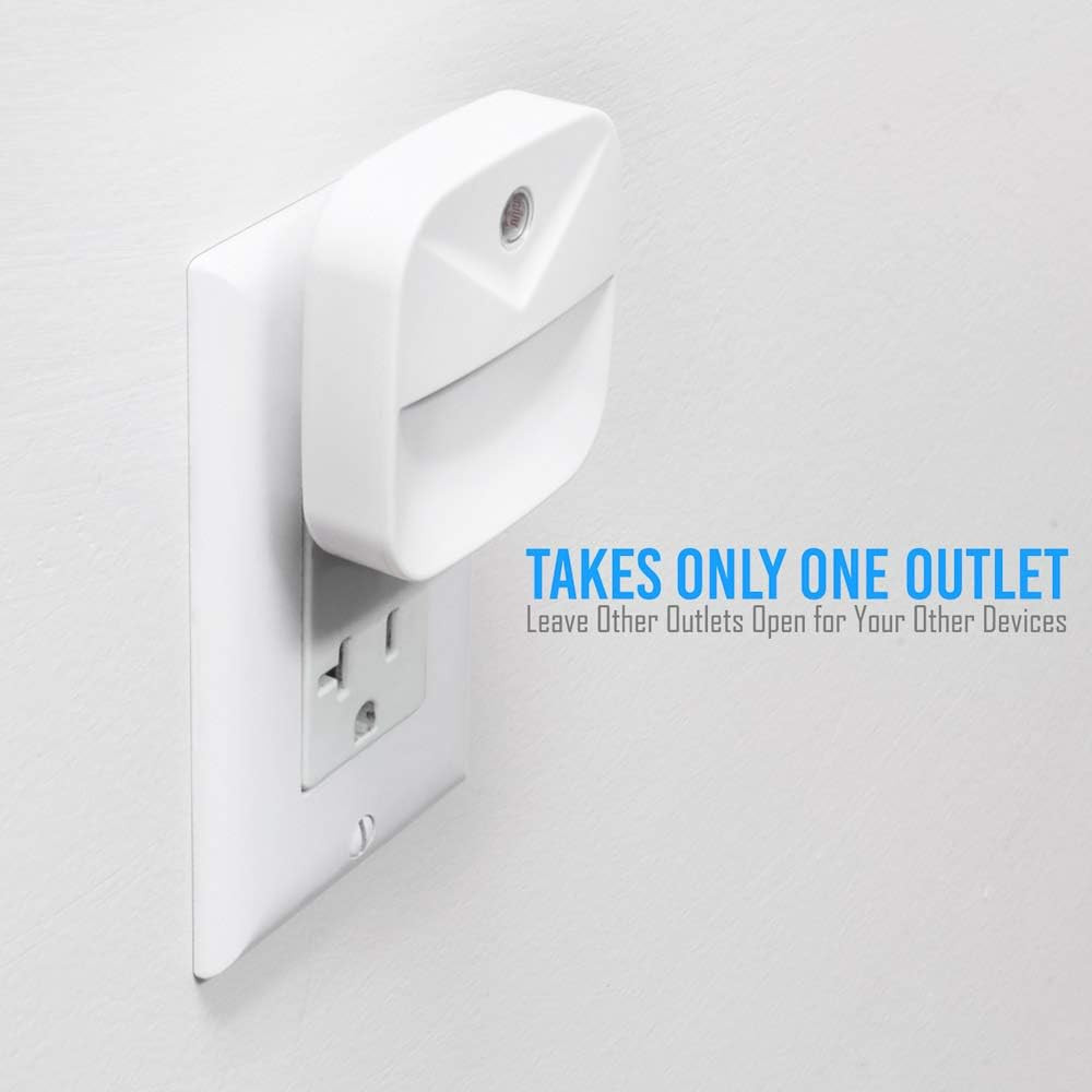 Aultra Night Light LED Lights Plug Square 4 Pack, White