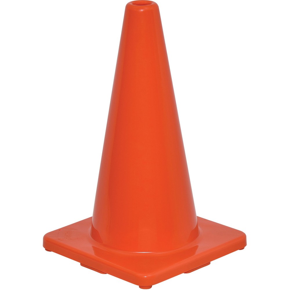 18" Non-Reflective Traffic Cone Solid Orange Base 2-1/2 lbs