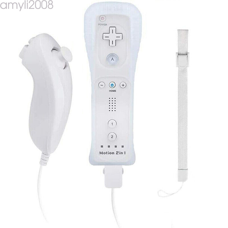 2Set Wii Remote Controller Motion Plus&Nunchuck for Wii/Wii U Console Video Game