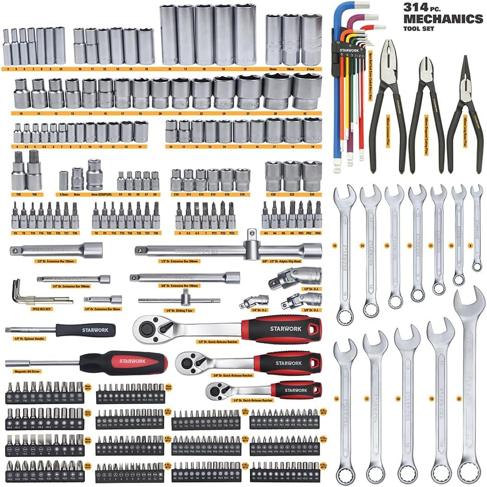TRUE MECHANIC™ 314-Piece Pro Tool & Socket Set for Every Mechanic's Needs