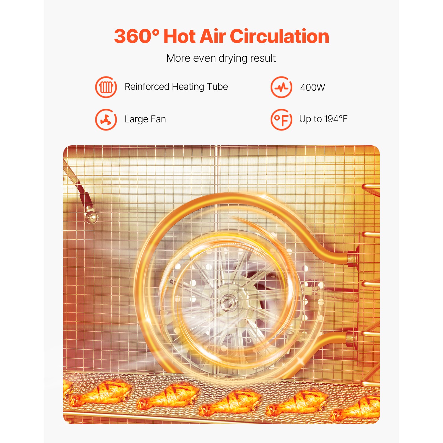 6 Trays Food Dehydrator Machine Jerky Meat Fruit Drying Timer & Temp Control