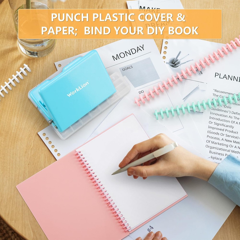 Binding Machine for Planner: Small Bookbinding Machine with Multicolor Loose ...