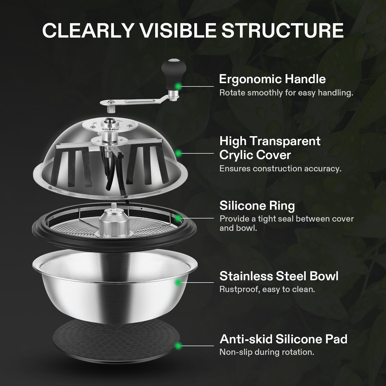 VIVOSUN 16 in Bud Leaf Bowl TrimmerClear Visibility Dome,Stainless Steel Blades