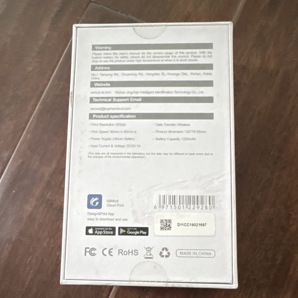 NIIMBOT D11C Portable Bluetooth Label Printer